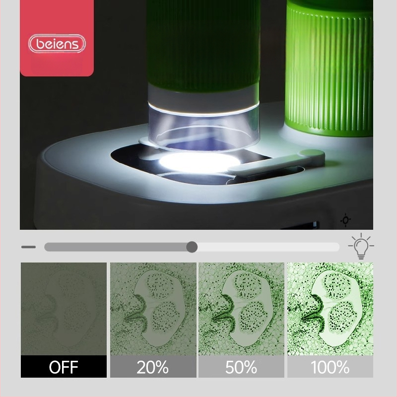 Detský prenosný digitálny mikroskop pre bunky – Benz, plastové telo, vhodný pre deti do 14 rokov, papierové balenie.