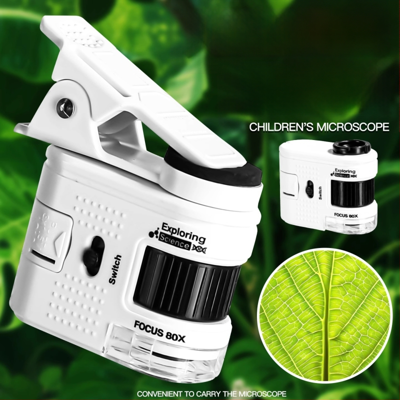 Prenosný optický mikroskop hračka pre študentov – vzdelávací vedecký nástroj s vysokým rozlíšením pozorovania baktérií, plastová konštrukcia