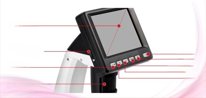 UM038A LCD digitálny elektronový mikroskop, 1200X zväčšenie, okulár 300X, objektív 300X, LCD displej, Yishun Hongda