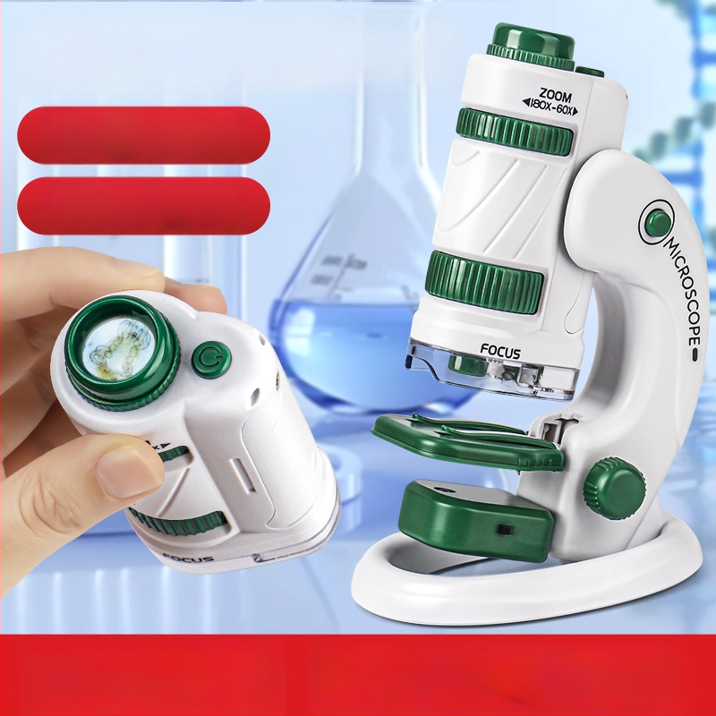 Detský Prenosný Mikroskop – Biologický Vzdelávací Kit, Darčeková Sada, Viacfunkčný, DIY