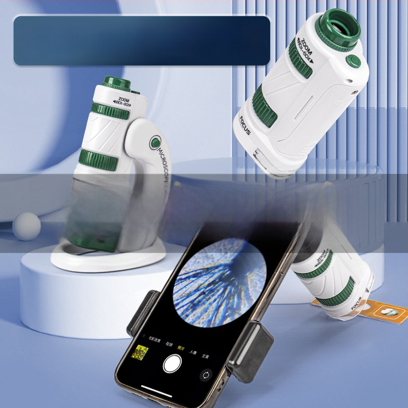 Detský Prenosný Mikroskop – Biologický Vzdelávací Kit, Darčeková Sada, Viacfunkčný, DIY