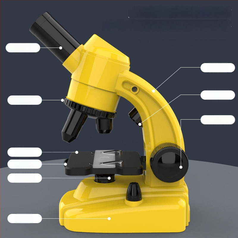 Vzdelávací mikroskop pre biológiu/chemickú výchovu detí, ABS telo, DIY, bez elektriny, vek 7–14 rokov, značka Blue Bamboo Culture