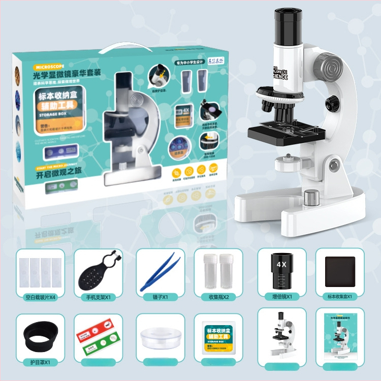 Optický mikroskop s vysokým rozlíšením pre vzdelávacie experimenty z biológie/chemie, ABS DIY hračka pre deti 4–6 rokov, bez elektriny