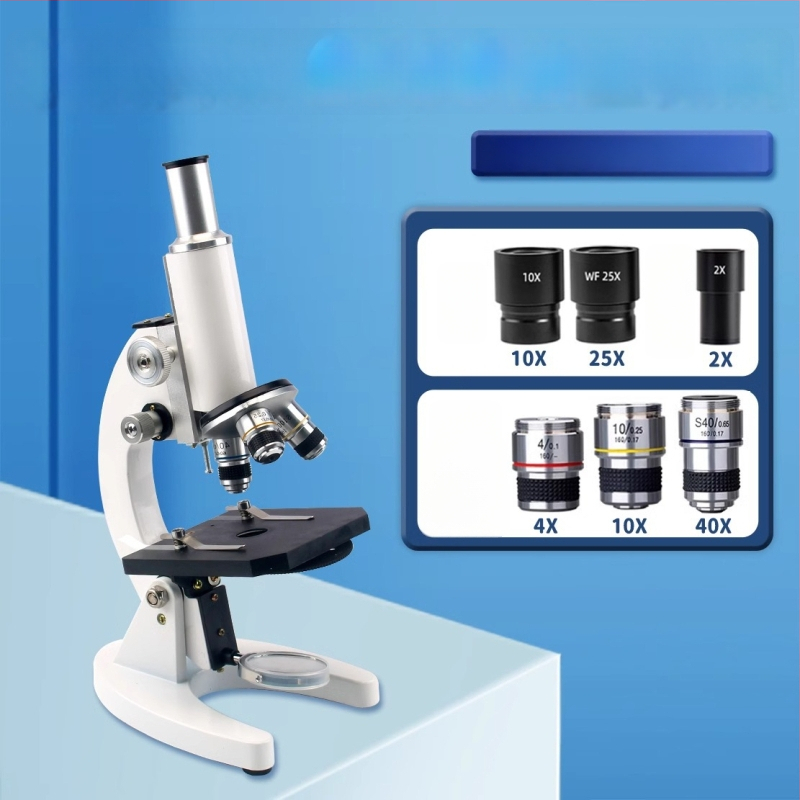 Biologický mikroskop pre študentov, zväčšenie 640x, Full of Wisdom značka, učebný mikroskop