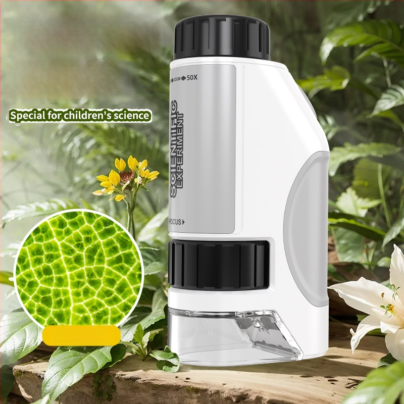 Prenosný detský mikroskop 50–300×, ručné pozorovanie pre vzdelávanie