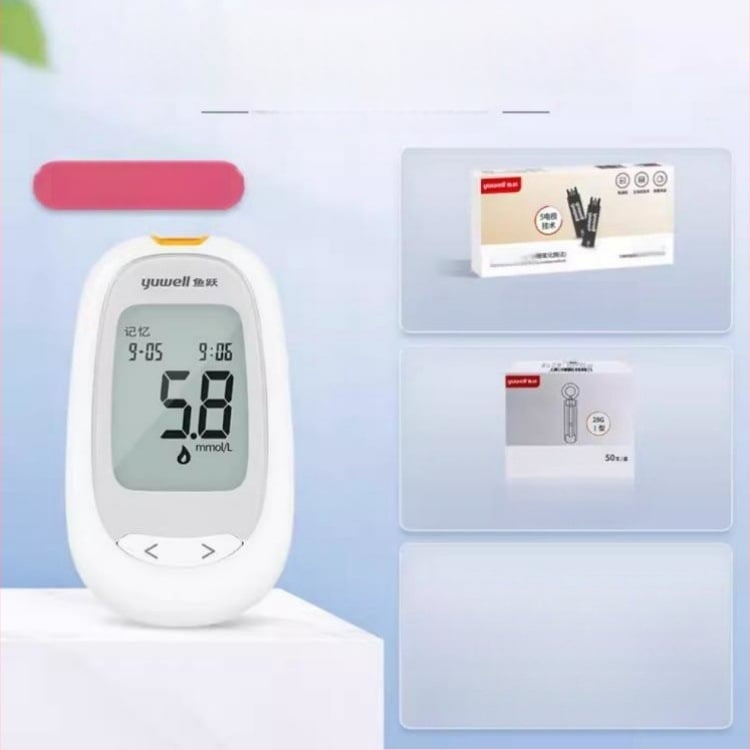 Глюкомер с индивидуално опаковани тест ленти за домашна употреба, напълно автоматичен тестер, код за калибрация 306; Марка Leaping Fish