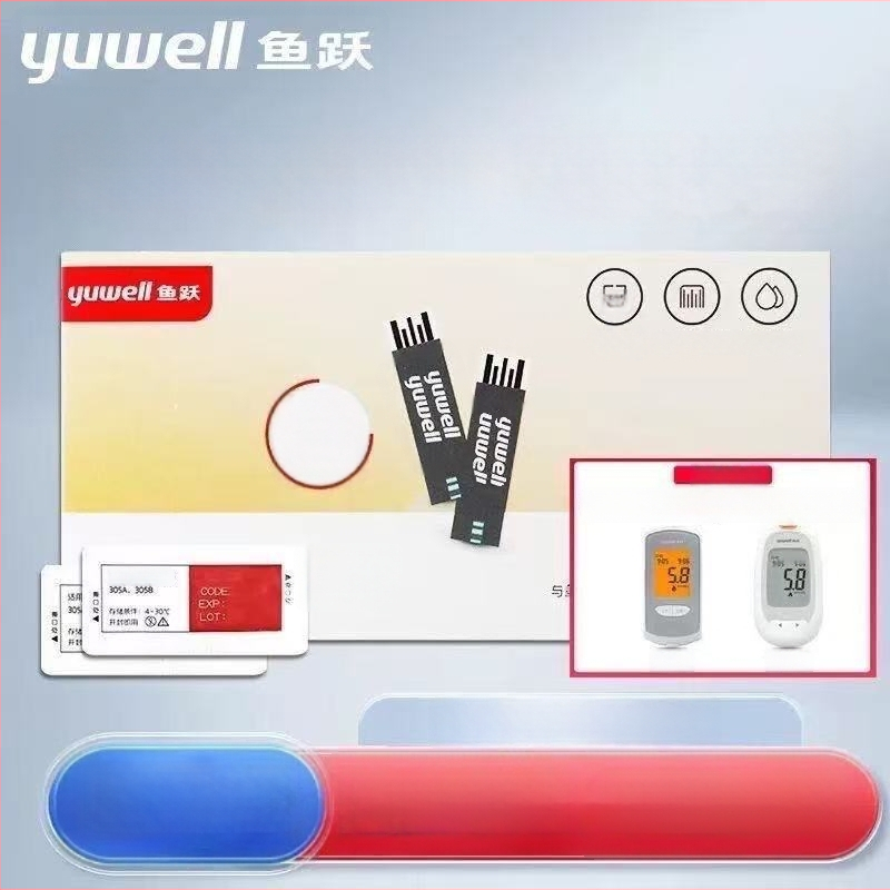 Глюкомер с индивидуално опаковани тест ленти за домашна употреба, напълно автоматичен тестер, код за калибрация 306; Марка Leaping Fish