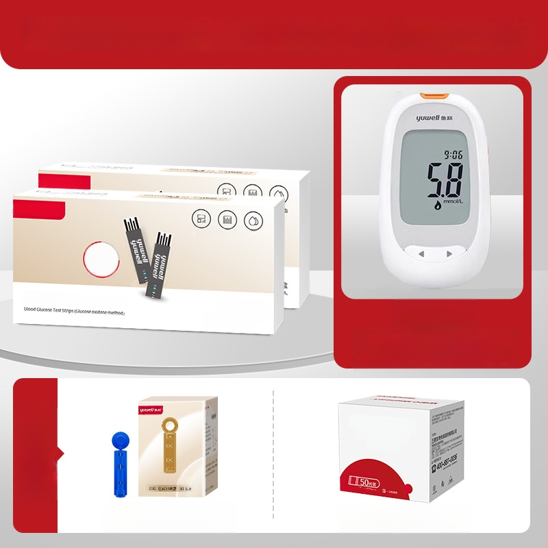 Глюкомер с индивидуално опаковани тест ленти за домашна употреба, напълно автоматичен тестер, код за калибрация 306; Марка Leaping Fish