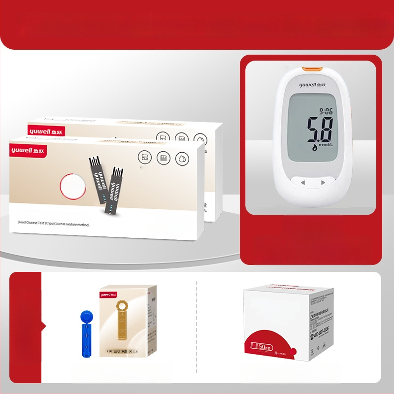 Глюкомер с индивидуално опаковани тест ленти за домашна употреба, напълно автоматичен тестер, код за калибрация 306; Марка Leaping Fish