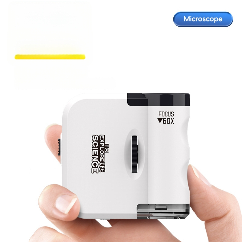 Mini mikroskop na kľúčenku, elektrické vzdelávacie hračky Biológia/Kemika, ABS materiál, sada 192 kusov, pre vek 7–14 rokov