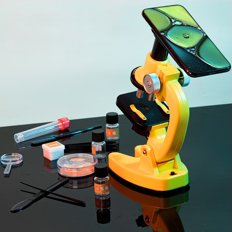 Detský mikroskop 1200X – vzdelávací biologický vedecký set, elektricky napájaný, vhodný pre DIY, pre deti 7–14 rokov