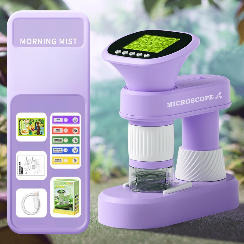 Optický elektronický mikroskop pre deti, prenosný ručný mikroskop pre vedecké experimenty, profesionálna úroveň, vysoké rozlíšenie obrazu, na pozorovanie baktérií