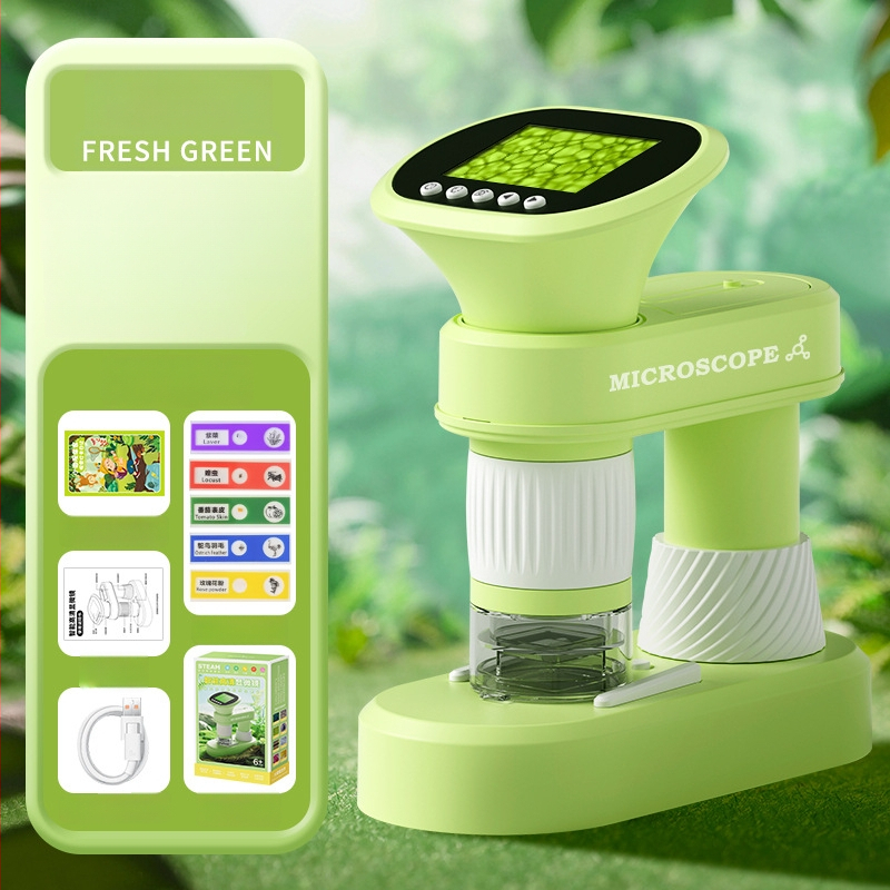 Optický elektronický mikroskop pre deti, prenosný ručný mikroskop pre vedecké experimenty, profesionálna úroveň, vysoké rozlíšenie obrazu, na pozorovanie baktérií