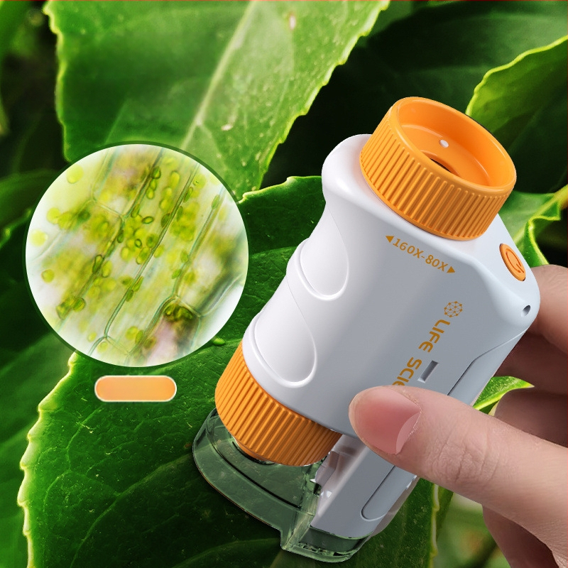 Mikroskop pre deti — prenosný elektronický optický mikroskop s vysokým zväčšením, vzdelávacia veda hračka pre vek 7–14 rokov
