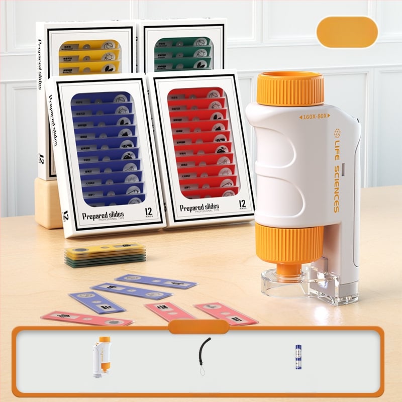 Mikroskop pre deti — prenosný elektronický optický mikroskop s vysokým zväčšením, vzdelávacia veda hračka pre vek 7–14 rokov