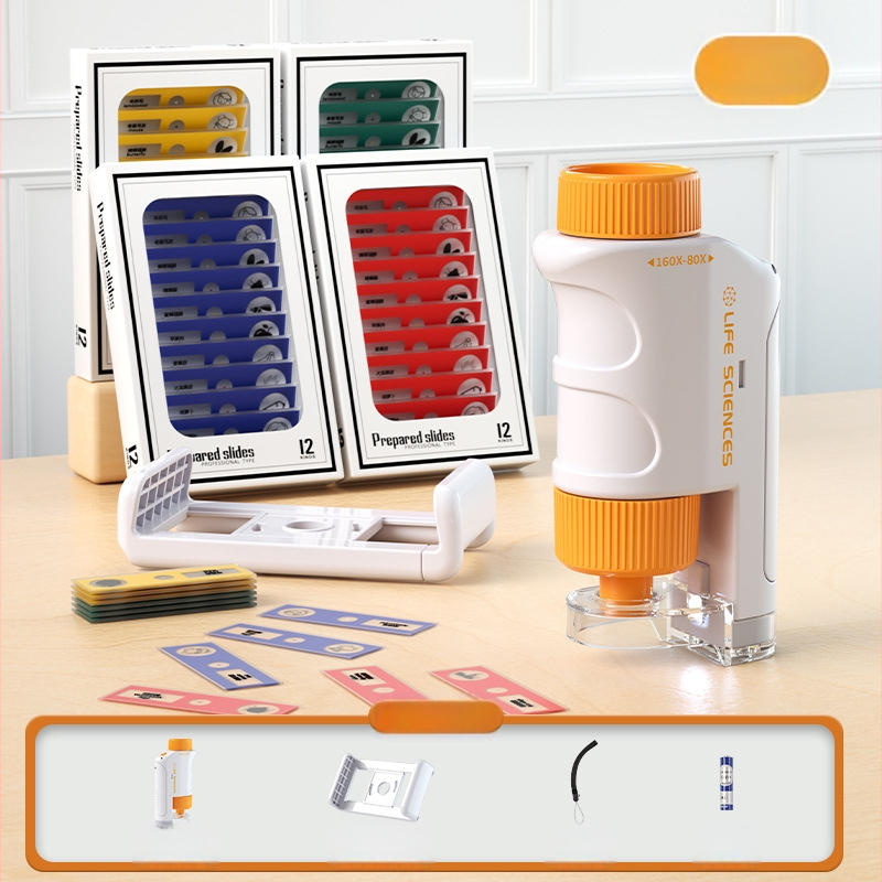 Mikroskop pre deti — prenosný elektronický optický mikroskop s vysokým zväčšením, vzdelávacia veda hračka pre vek 7–14 rokov