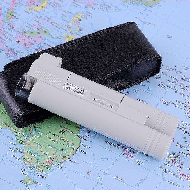 Prenosný profesionálny mikroskop - 100x zväčšenie, LED osvetlenie, meracia stupnica