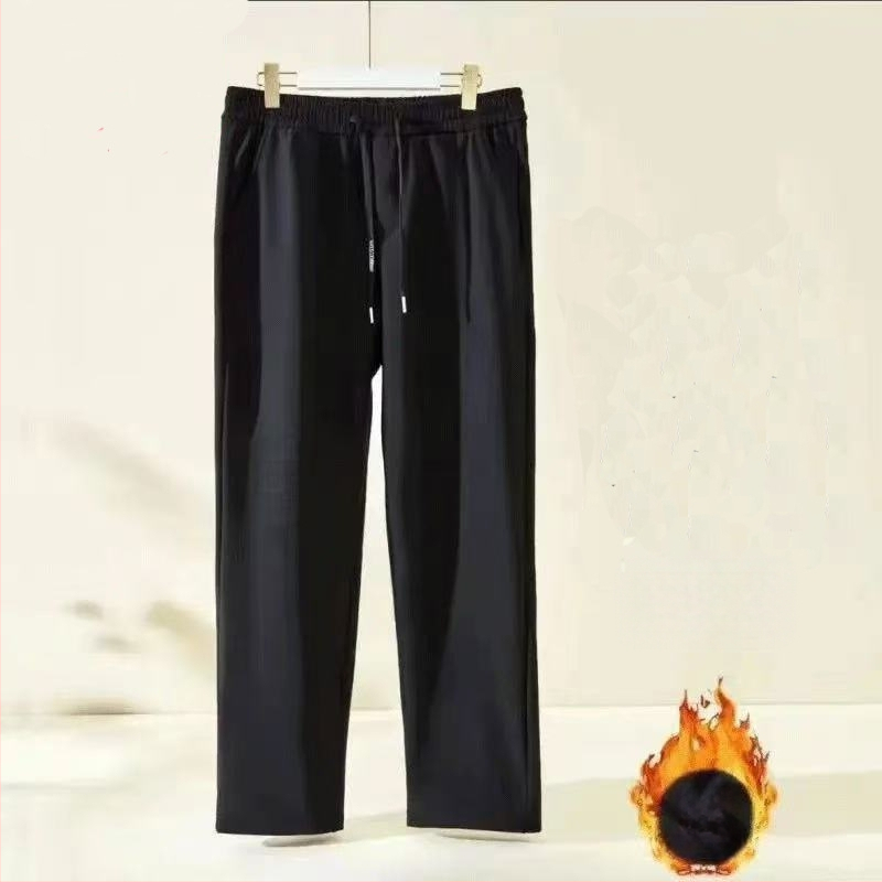 Fleece-vooderdatud tuulekindlad sportpüksid, kõrge vöökohaga ning nöör reguleeritav, nailon-elastaan kangas, paksud sügis-talvised pikad püksid