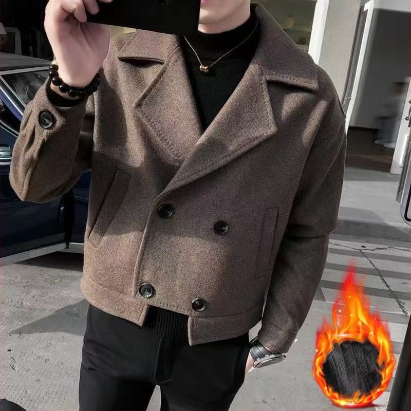 Pánske krátke sako britského štýlu, golier typu saka, zapínanie na jedno gombíka, podšívka 95%+