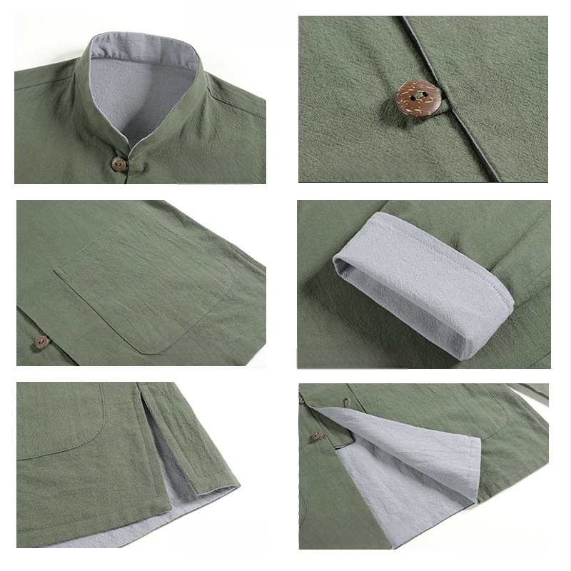 Zhongshan oblek - Retro čínskeho štýlu, 100% bavlna, jesenné denné nosenie pre mužov