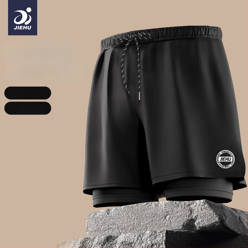 Pánske plavky Jiehu, jednofarebný polyesterový materiál (85% polyester), podšívka 100% polyester, pre dospelých