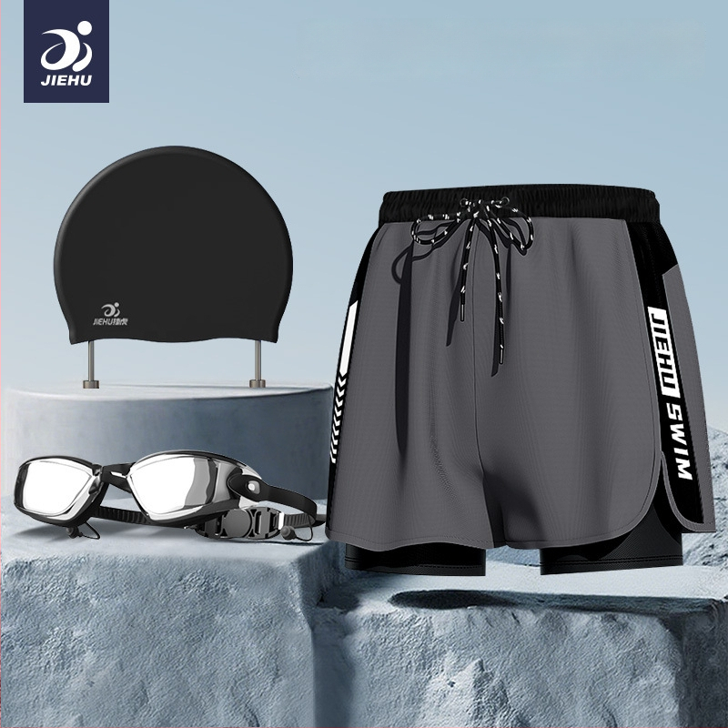Pánske plavky Jiehu, jednofarebný polyesterový materiál (85% polyester), podšívka 100% polyester, pre dospelých