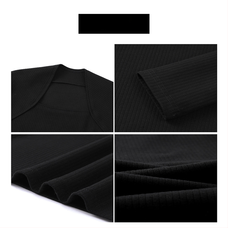 Pletené šaty s priliehavým strihom, štvorcový výstrih, krátky lem, dlhé rukávy, vysoký pás