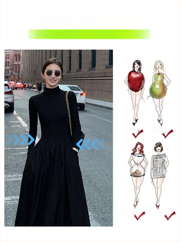 Pletené šaty s dlhými rukávmi, okrúhly výstrih, strih do tvaru A, zmes bavlny a polyesteru, zimná kolekcia