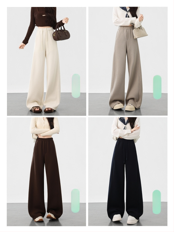 Široké nohavice z vlnenej zmesi s textúrou Mulberry Silk, vysoký pás, hrubšie, jeseň 2025