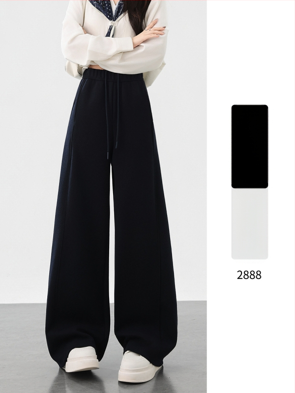 Široké nohavice z vlnenej zmesi s textúrou Mulberry Silk, vysoký pás, hrubšie, jeseň 2025