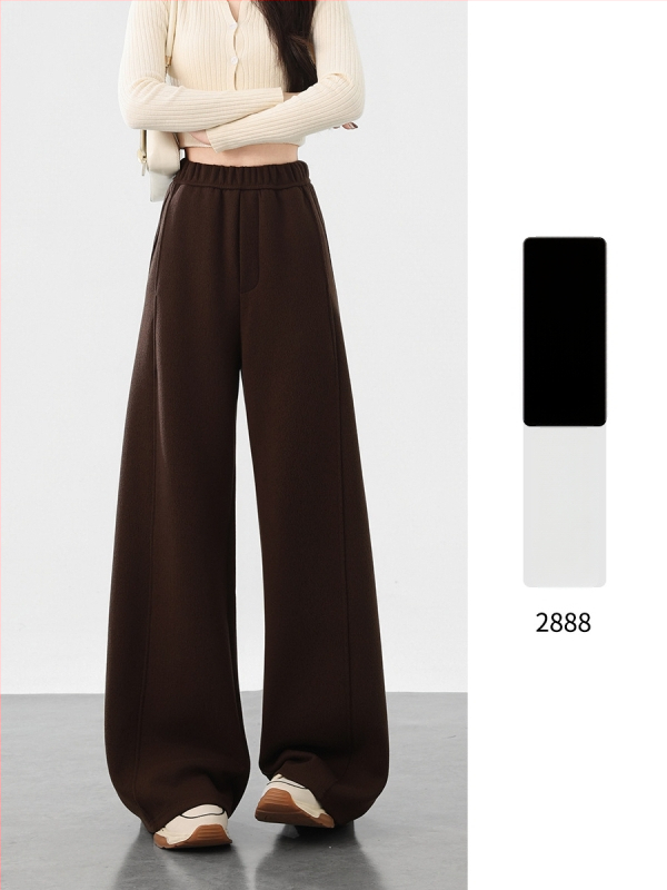 Široké nohavice z vlnenej zmesi s textúrou Mulberry Silk, vysoký pás, hrubšie, jeseň 2025