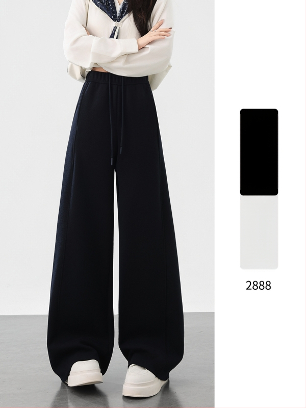 Široké nohavice z vlnenej zmesi s textúrou Mulberry Silk, vysoký pás, hrubšie, jeseň 2025