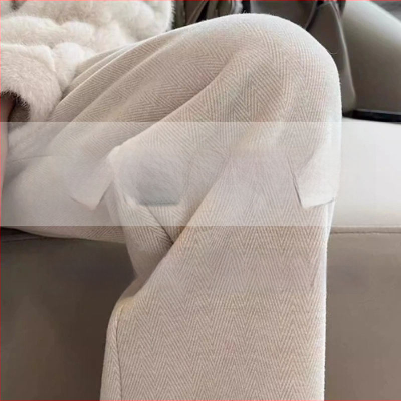 Dámske vlnené tkané široké nohavice, 80–90% vlna, dlhé, casual zimný model 2025