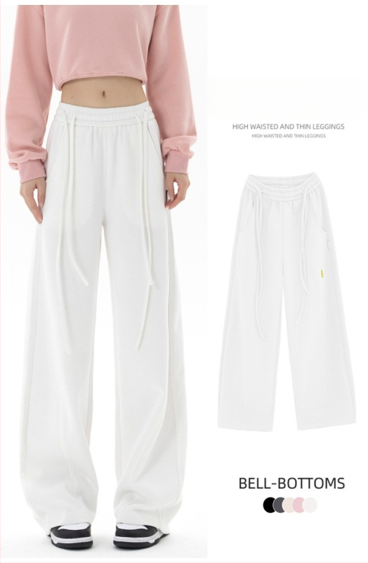 Dámske nohavice s voľným strihom, vysoký pás, fleecovou podšívkou, bavlno-polyesterové tkaniny, jeseň-zima 2025