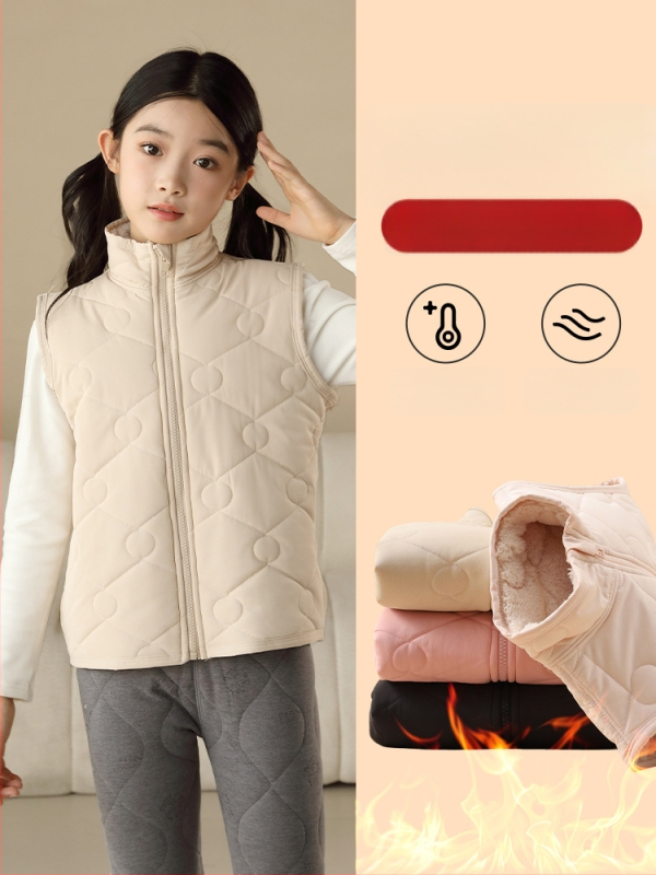 Detská vesta z polyesteru s podšívkou a výplňou z polyesteru, zapínanie na zips