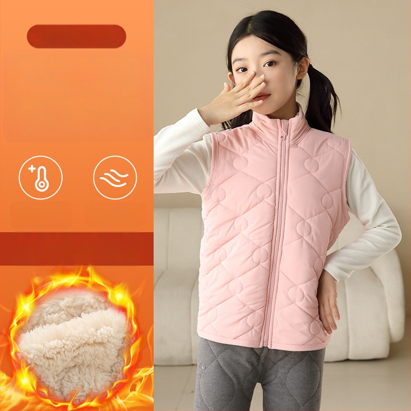 Detská vesta z polyesteru s podšívkou a výplňou z polyesteru, zapínanie na zips