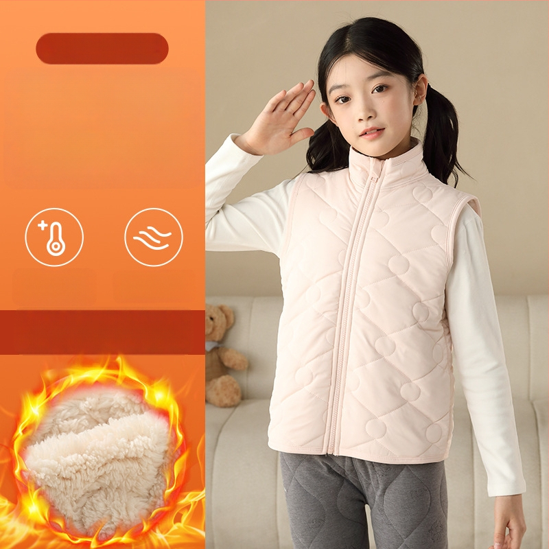 Detská vesta z polyesteru s podšívkou a výplňou z polyesteru, zapínanie na zips