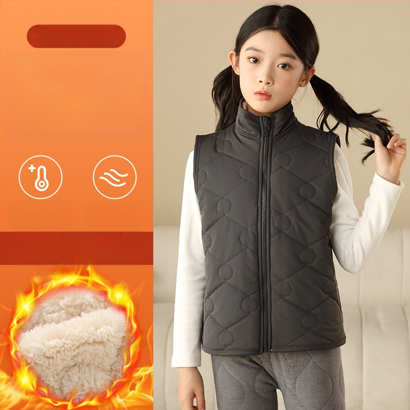 Detská vesta z polyesteru s podšívkou a výplňou z polyesteru, zapínanie na zips