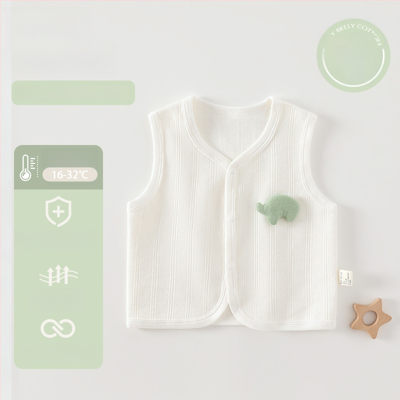 Novorodenecká bavlnená pletená vesta, unisex, bez kapucne, zapínanie na jeden rad gombov, pre vek 0-12 mesiacov