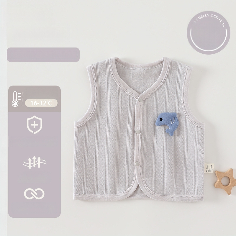 Novorodenecká bavlnená pletená vesta, unisex, bez kapucne, zapínanie na jeden rad gombov, pre vek 0-12 mesiacov
