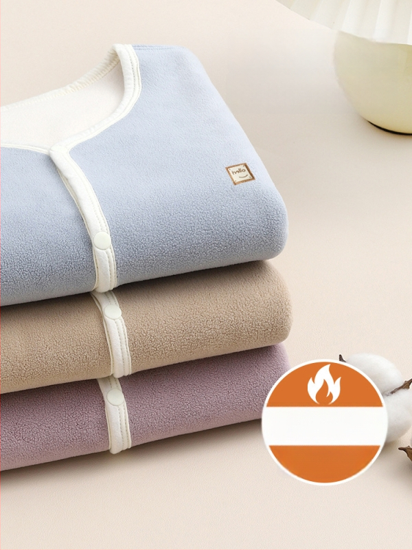 Detská vyhrievacia vesta bez rukávov pre jeseň-zimu, fleec podšívka a hrubá polyestrová výplň