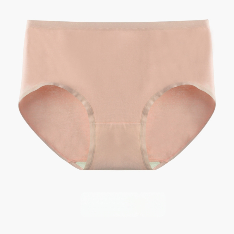 Дамски безшевни памучни бикини – 60 нишки дълговлакнест памук, антибактериални, средна талия