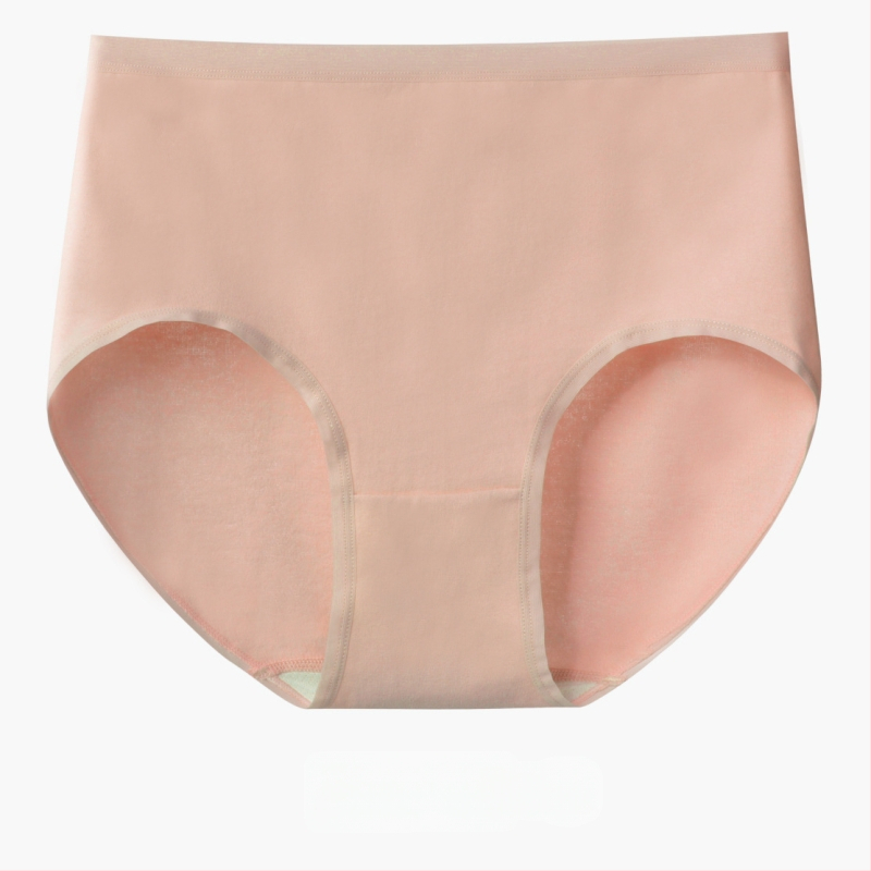 Дамски безшевни памучни бикини – 60 нишки дълговлакнест памук, антибактериални, средна талия