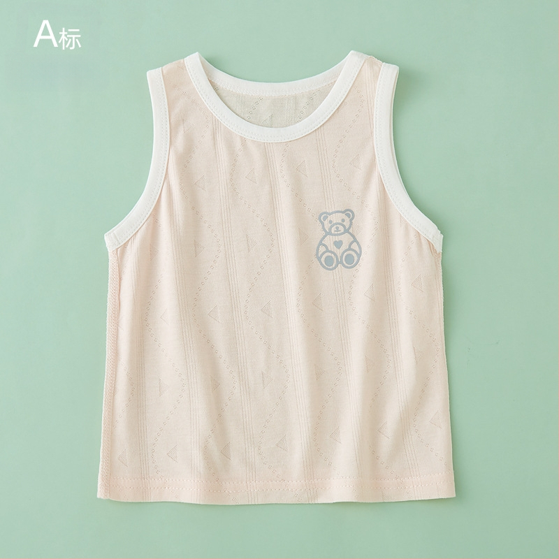 Detská bezrukávová vesta, ľahká letná pletená, okrúhly výstrih, Lyocell 59,6% bavlnená zmes, pre vek 1–3 rokov