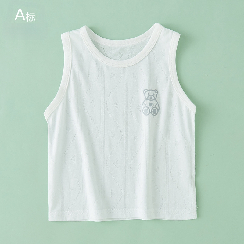 Detská bezrukávová vesta, ľahká letná pletená, okrúhly výstrih, Lyocell 59,6% bavlnená zmes, pre vek 1–3 rokov