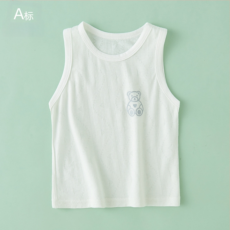 Detská bezrukávová vesta, ľahká letná pletená, okrúhly výstrih, Lyocell 59,6% bavlnená zmes, pre vek 1–3 rokov