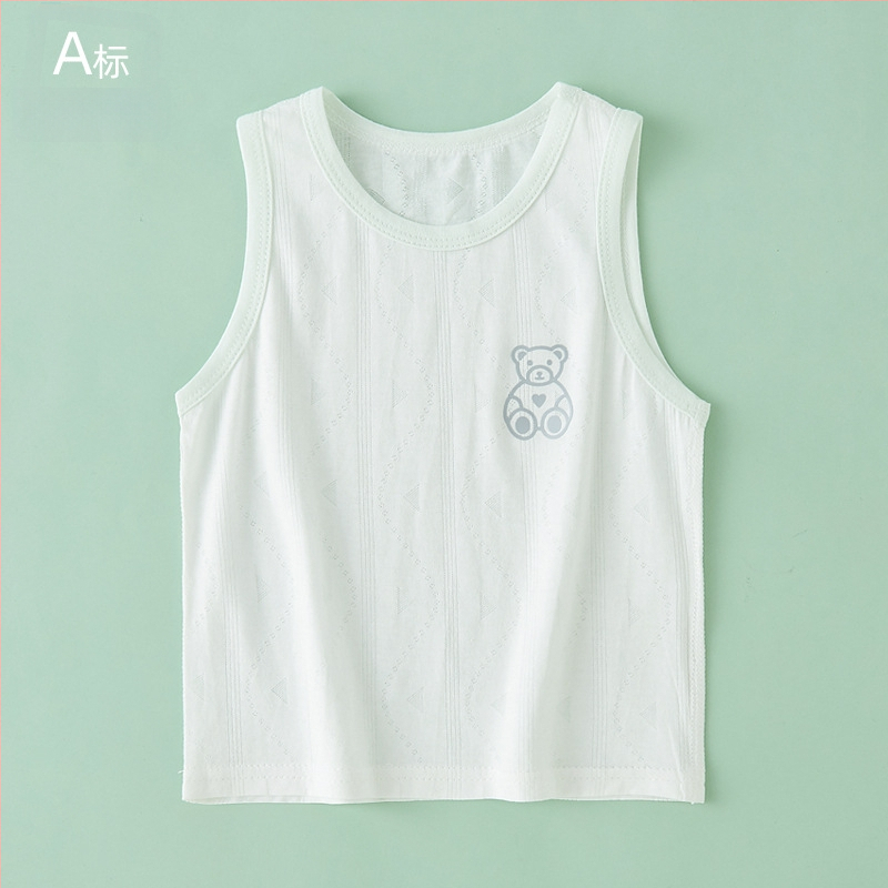 Detská bezrukávová vesta, ľahká letná pletená, okrúhly výstrih, Lyocell 59,6% bavlnená zmes, pre vek 1–3 rokov