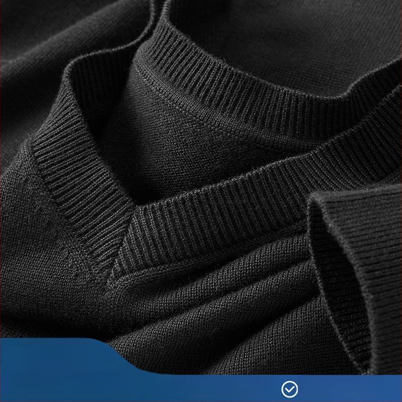 Pánske vlnené svetre s V-krkom, dlhé rukávy, flis podšívka, 30–35% vlna, hrubé pletenie