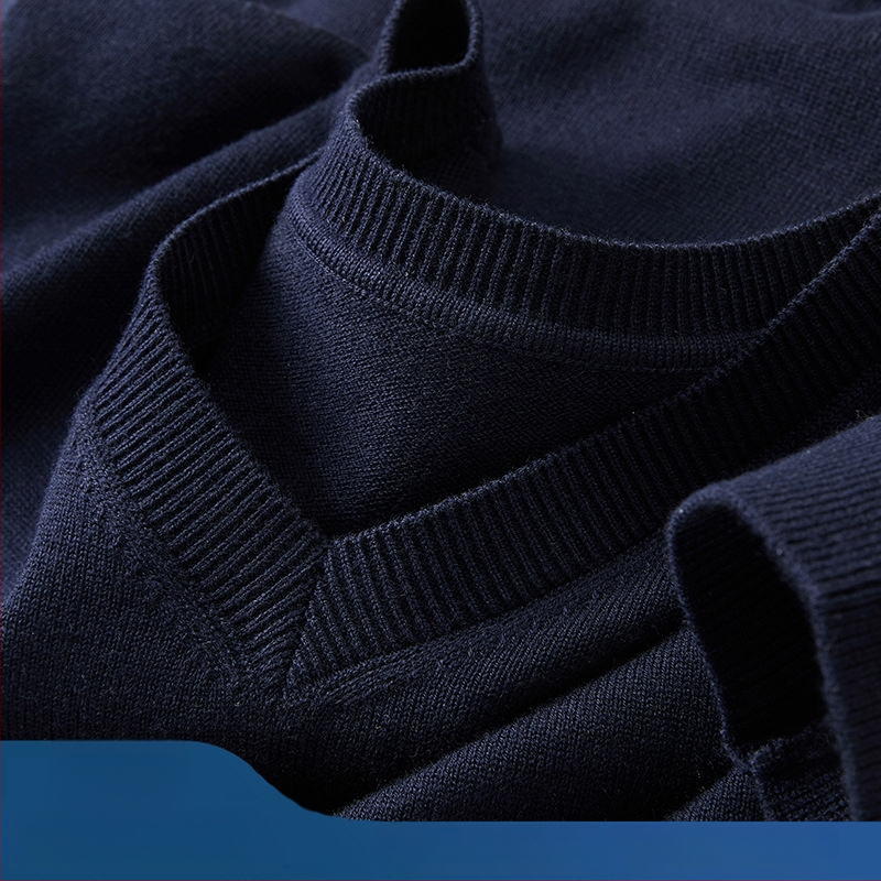 Pánske vlnené svetre s V-krkom, dlhé rukávy, flis podšívka, 30–35% vlna, hrubé pletenie