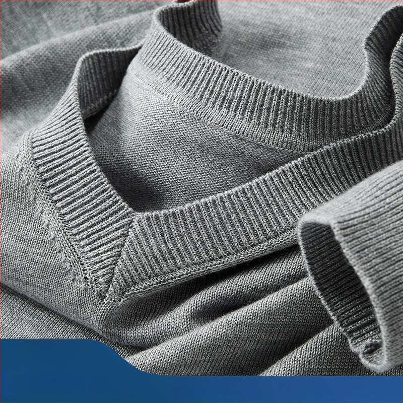 Pánske vlnené svetre s V-krkom, dlhé rukávy, flis podšívka, 30–35% vlna, hrubé pletenie